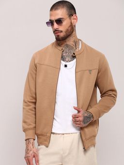 SHOWOFF - Men Brown Solid Sweatshirt