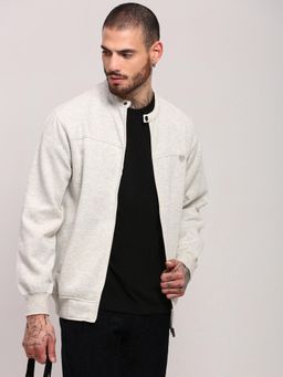 SHOWOFF - Men Off White Solid Sweatshirt