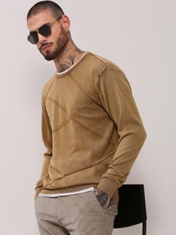 SHOWOFF - Edition Men Brown Textured Pullover Sweater