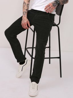 SHOWOFF - Men Black Solid Trousers