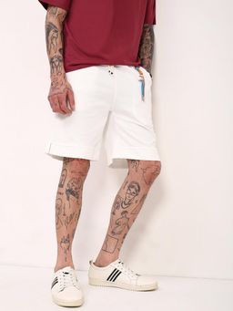 SHOWOFF - White Self Design Shorts