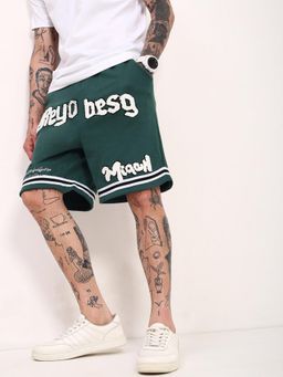 SHOWOFFFF - Green Typography Shorts