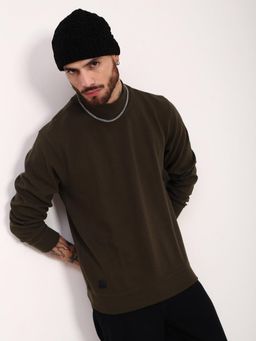 SHOWOFF - Men's Olive Solid Sweater