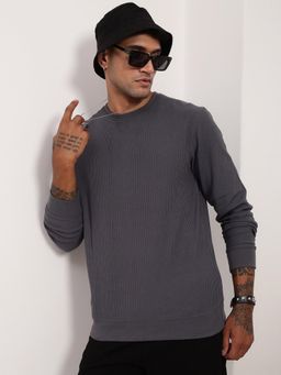 SHOWOFFFF - Men Grey Solid Sweatshirt