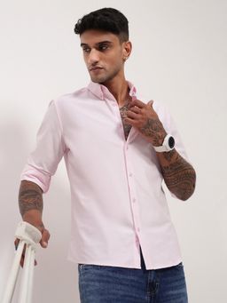SHOWOFF - Mens Pink Solid Slim Fit Shirt