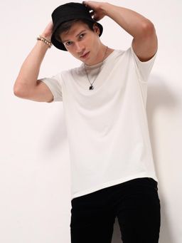 SHOWOFF - Men White Solid T-Shirt