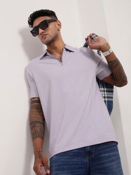 SHOWOFF - Men Purple Solid Polo T-Shirt