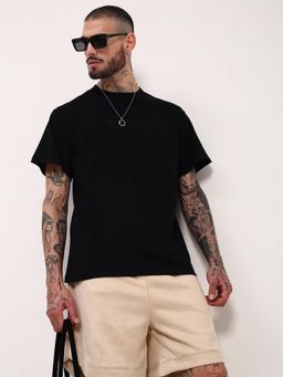 SHOWOFF - Edition Men Black Solid T-Shirt