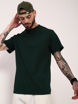 SHOWOFFFF - Men Green Solid T-Shirt
