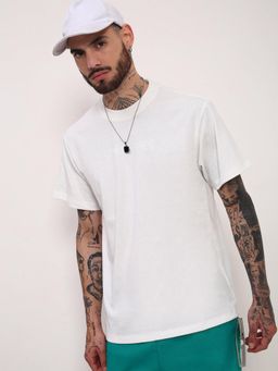 SHOWOFF - Men White Solid T-Shirt