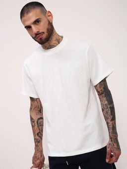 SHOWOFFFF - Men White Solid T-Shirt