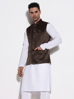 SHOWOFF - Mens Olive Solid Nehru Jacket