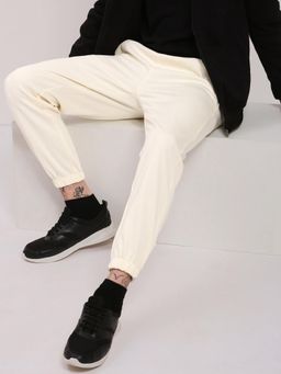 SHOWOFF - Men's Cream Solid Joggers