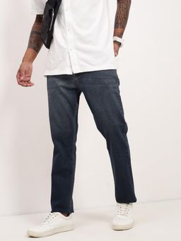 SHOWOFF - Mens Navy Blue Solid Jeans