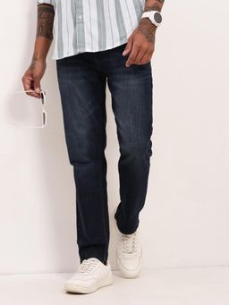 SHOWOFF - Mens Navy Blue Solid Jeans