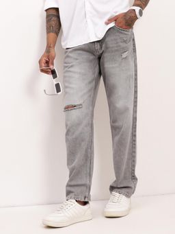 SHOWOFF - Mens Grey Solid Jeans