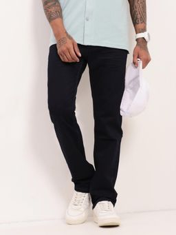 SHOWOFF - Mens Navy Blue Solid Jeans