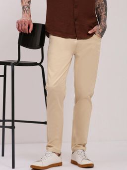 SHOWOFF - Mens Beige Slim Fit Jeans