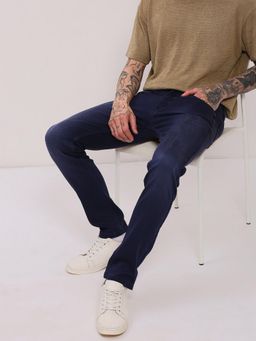 SHOWOFF - Men'S Navy Blue Slim Fit Jeans