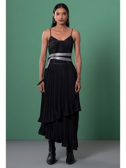 Advait - Kuro Pleated Black Maxi Dress