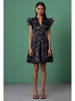 Advait - Onyx Ruffled Black Mini Dress