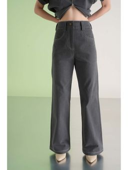 The Dapper Lady - Charcoal Flared Pants