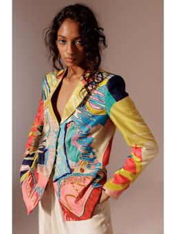 Advait - Juno Embroidered Multicolor Blazer with Skirt