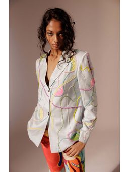 Advait - Maia Embroidered Blue Blazer with Pant