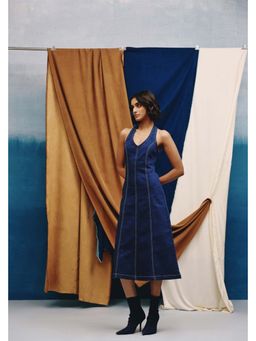 quietBold - Indigo Muse A Line Midi Dress