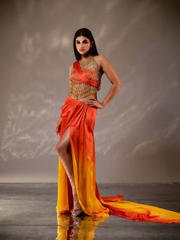 Tussya by Shreya - Orange Swarnima Bustier