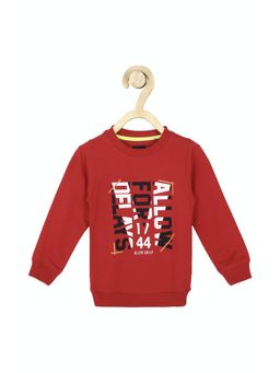 Allen Solly Junior - Boys Red Graphic Regular Fit Sweatshirt