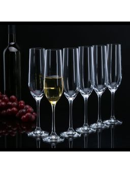 Bohemia Crystal - Viola Champagne Flutes Glass Set, 190ml, Set of 2, Transparent