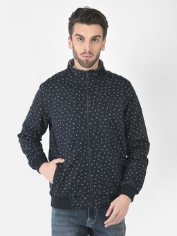 CRIMSOUNE CLUB - Men Navy Printed Reversible Bomber Jacket