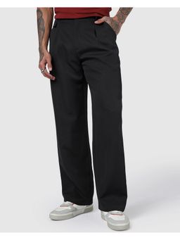 Bewakoof - Men Jet Black Loose Fit Korean Pants