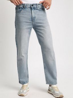 Bene Kleed - Men Blue Relaxed Fit Clean Look Tinted Pure Cotton Jeans