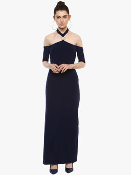 Kazo - Navy Blue Arabella Maxi Dress