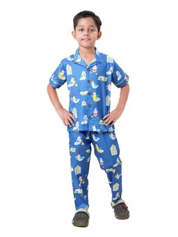 CASA DE NEENEE - Blue Seagull Snooze Range Half Sleeves Shirt and Pyjama