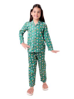 CASA DE NEENEE - Green Puff Slumber Range Full Sleeves Shirt and Pyjama
