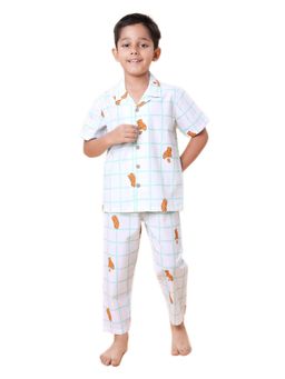 CASA DE NEENEE - White Little Dreamer Range Half Sleeves Shirt and Pyjama