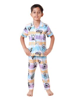 CASA DE NEENEE - White Lunaloom Kids Range Half Sleeves Shirt and Pyjama
