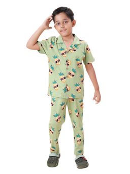 CASA DE NEENEE - Olive Pineapple Splash Range Half Sleeves Shirt and Pyjama