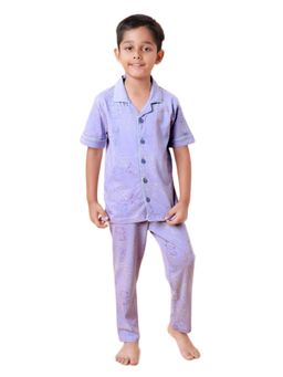 CASA DE NEENEE - Lavender Snuggle Safari Range Half Sleeve Shirt and Pyjama