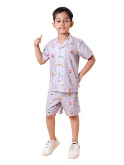 CASA DE NEENEE - Lavender Mini Meadow Range Half Sleeves Shirts and Shorts