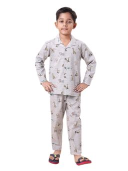 CASA DE NEENEE - Grey Sleepy Bean Range Full Sleeves Shirt and Pyjama