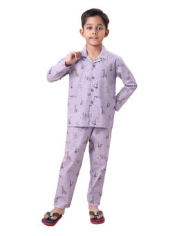 CASA DE NEENEE - Purple Sleepy Bean Range Full Sleeves Shirt and Pyjama