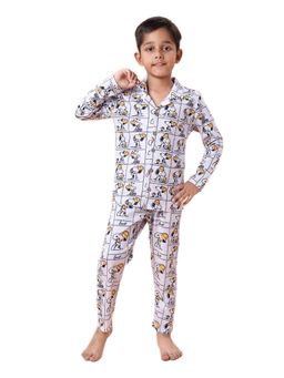 CASA DE NEENEE - White Mimo Kids Range Full Sleeves Shirt and Pyjama