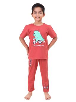 CASA DE NEENEE - Dino Don Range Half Sleeves T-Shirt and Pyjama