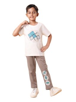 CASA DE NEENEE - Beige Xoxo Dreamwear Range T-Shirt and Pyjama