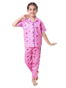 CASA DE NEENEE - Pink Berry Star Range Half Sleeves Shirt and Pyjama