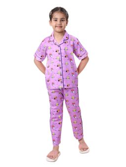 CASA DE NEENEE - Purple Berry Star Range Half Sleeves Shirt and Pyjama